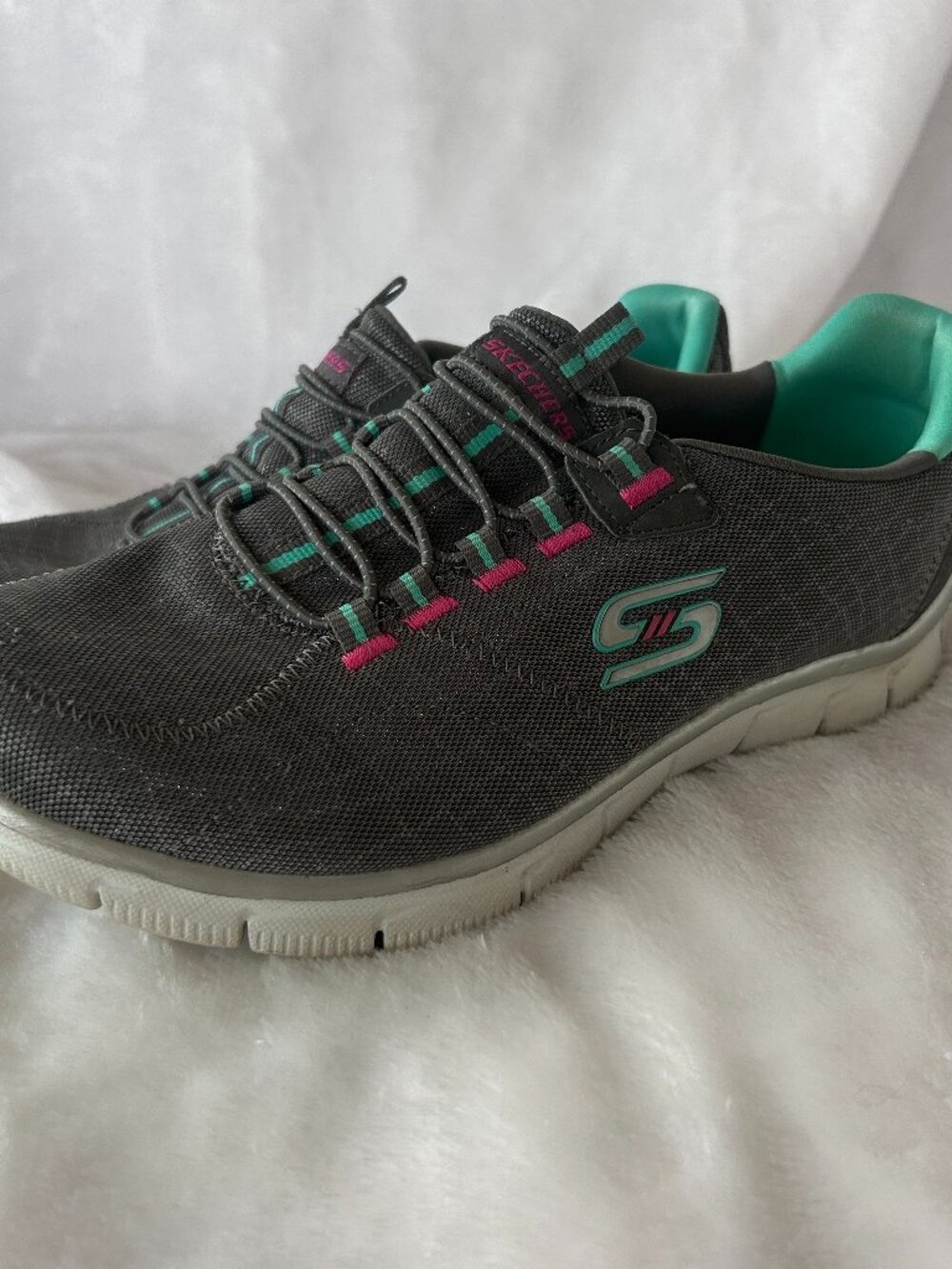 Skechers Empire Rock Slip On Shoes Womens 8‎ Gray Memory Foam Comfort
